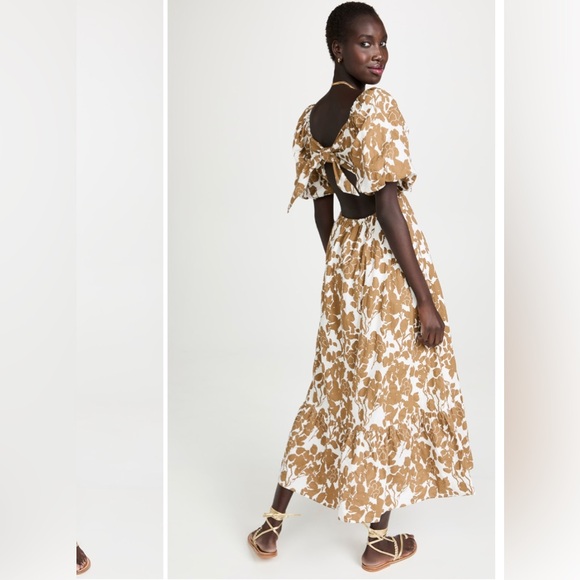 English Factory “Floral Print Maxi Dress” in Tan - Sz. S - Picture 2 of 5